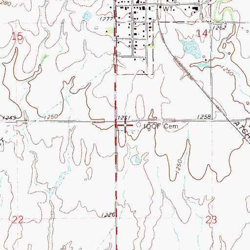 Topographic Map of Manchester Cemetery, OK