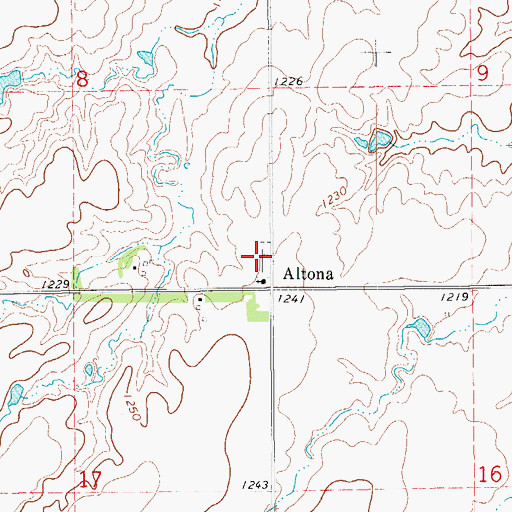 Topographic Map of Altona Cemetery, OK