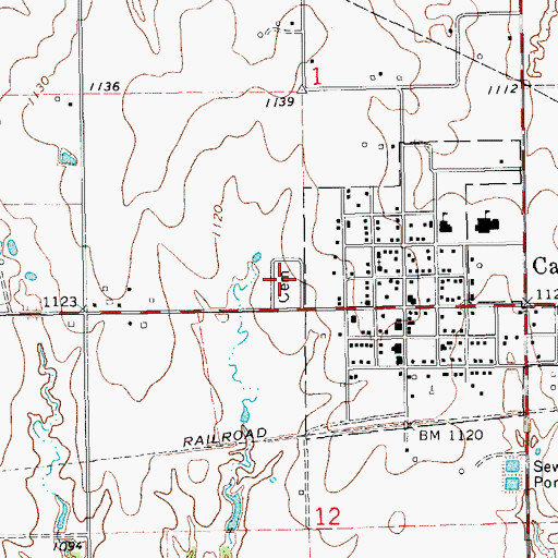 Topographic Map of Cashion Cemetery, OK