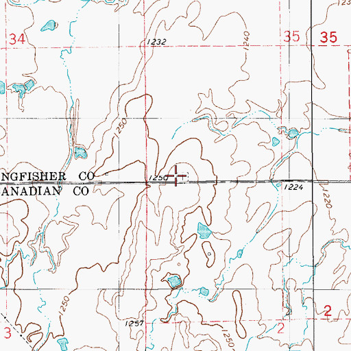 Topographic Map of Salem Cemetery, OK