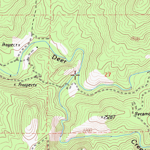 Topographic Map of Cold Springs Creek, CA