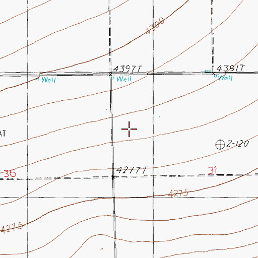Topographic Map of Ridgecrest Dairy, NM