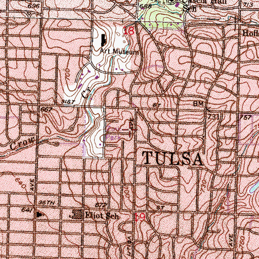 Topographic Map of Perryman Cemetery, OK