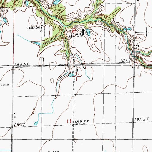 Topographic Map of Wendte Farms, IL