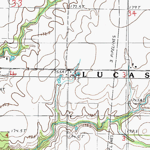Topographic Map of Bannick Farm, IL