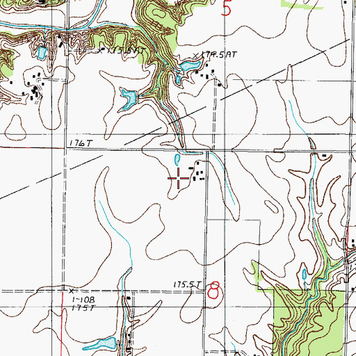 Topographic Map of Beckman Farms, IL