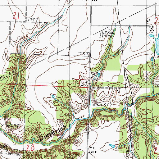 Topographic Map of Hamland Acres, IL