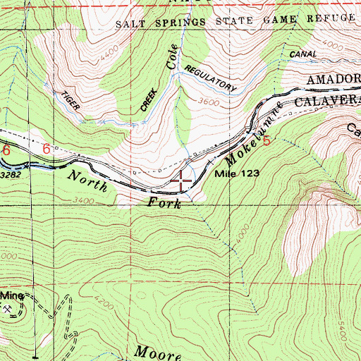 Topographic Map of Cole Creek, CA