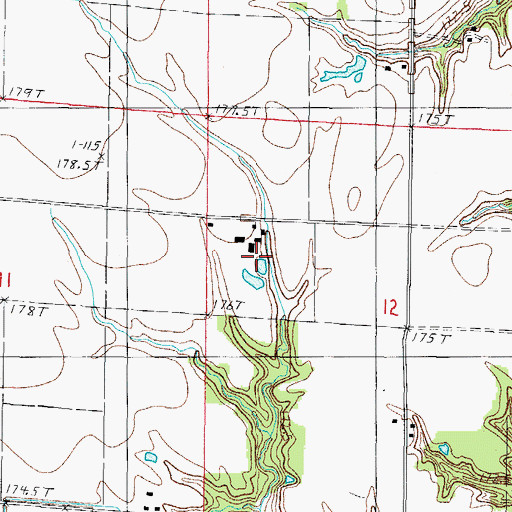 Topographic Map of Slate Point Farms, IL