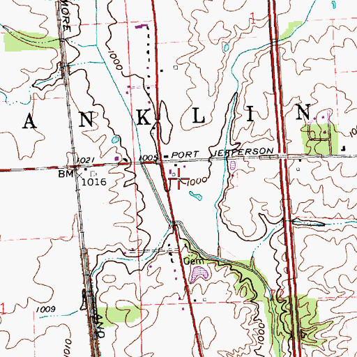 Topographic Map of Berning Farms, OH