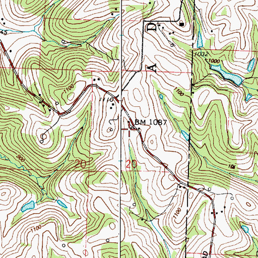 Topographic Map of Blue Ridge Dairy, OH