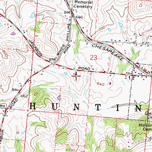 Topographic Map of Cardwell Dairy, OH