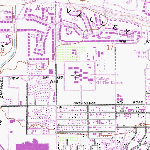 Topographic Map of College of the Desert, CA