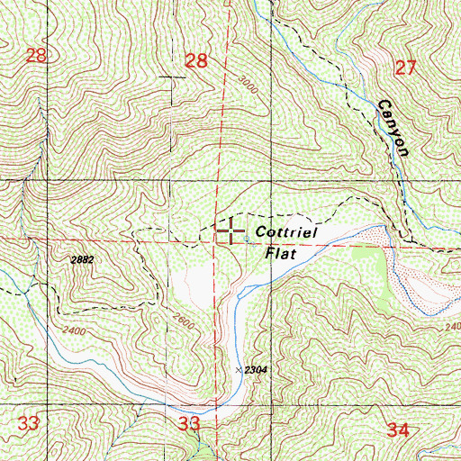 Topographic Map of Cottriel Flat, CA