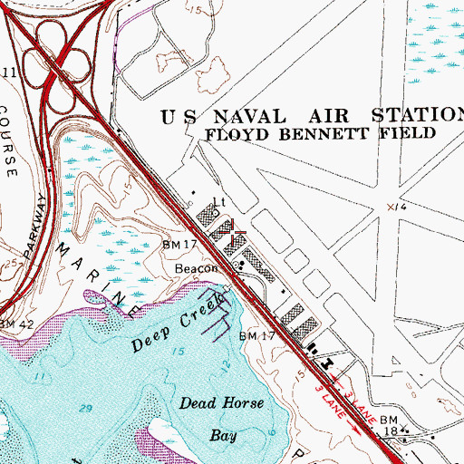 Topographic Map of Aviator Sports and Events Center, NY
