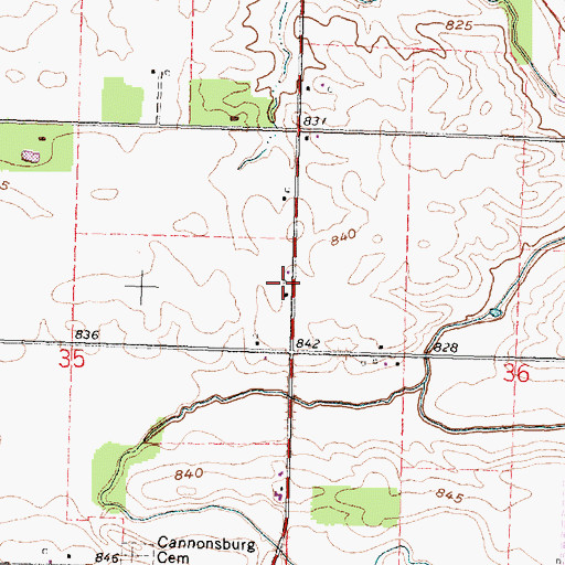 Topographic Map of Augustine Farms, OH