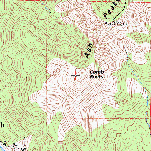 Topographic Map of Comb Rocks, CA