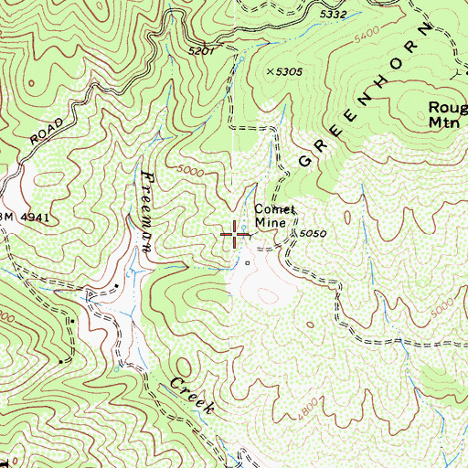 Topographic Map of Comet Mine, CA
