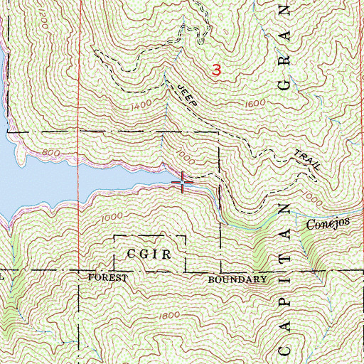 Topographic Map of Conejos Creek, CA