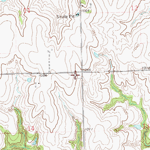 Topographic Map of Bohemian Catholic Cemetery, OK
