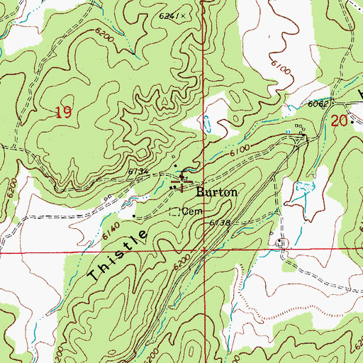 Topographic Map of Burton, AZ