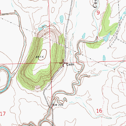 Topographic Map of Labadie Family Cemetery, OK