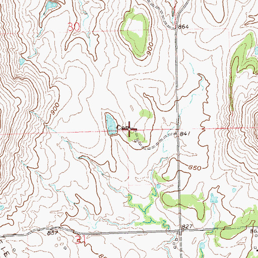 Topographic Map of Strikeaxe Cemetery, OK