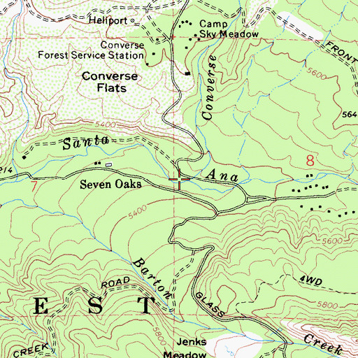 Topographic Map of Converse Creek, CA
