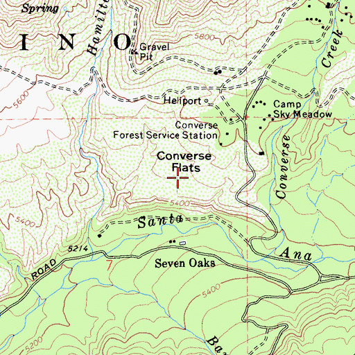 Topographic Map of Converse Flats, CA