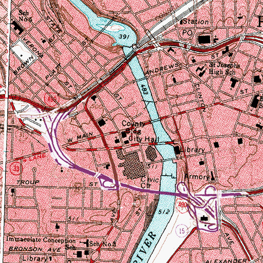Topographic Map of Union Trust Building, NY