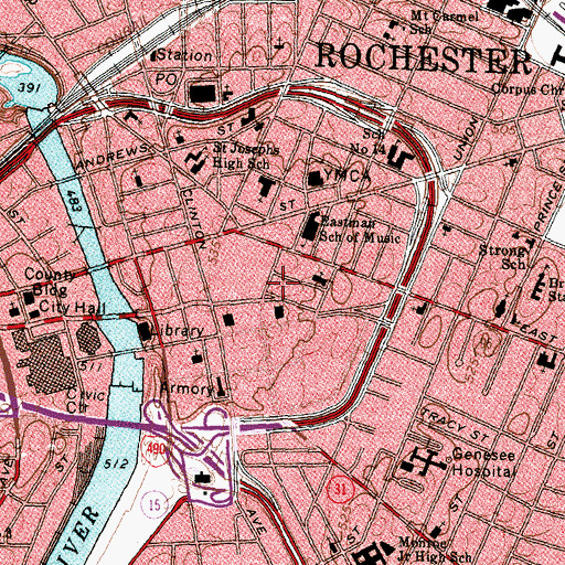 Topographic Map of Fifty Chestnut Plaza, NY