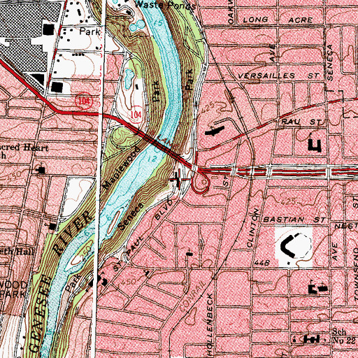 Topographic Map of Seneca Towers, NY