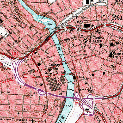 Topographic Map of First Federal Plaza, NY