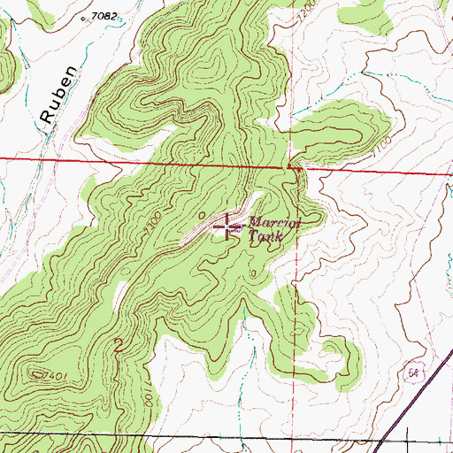 Topographic Map of Marcial Tank, NM
