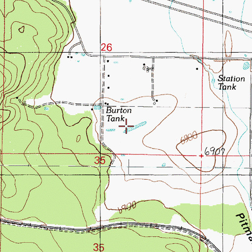 Topographic Map of Burton Tank, AZ