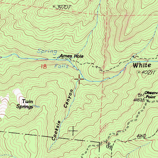 Topographic Map of Cooksie Canyon, CA