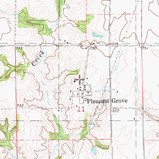 Topographic Map of Shinar Cumberland Presbyterian Church Cemetery, IA
