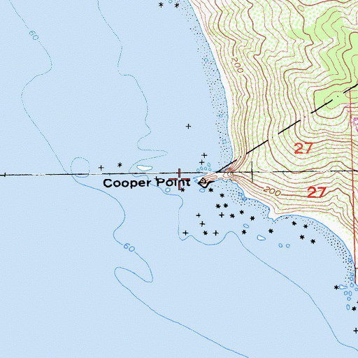 Topographic Map of Cooper Point, CA
