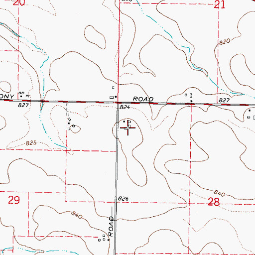 Topographic Map of Burrows Farms, IL