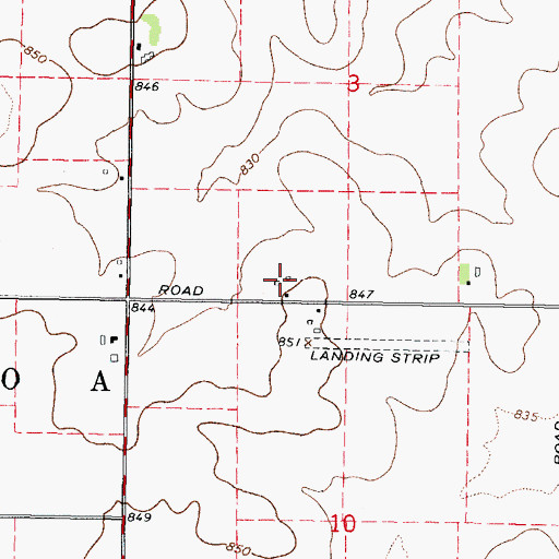 Topographic Map of Holly Hock Farms, IL