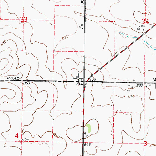 Topographic Map of Burke Farm, IL