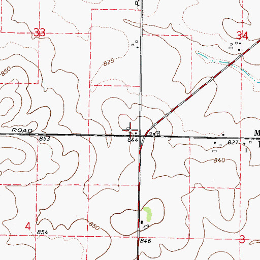 Topographic Map of Burke Farm, IL