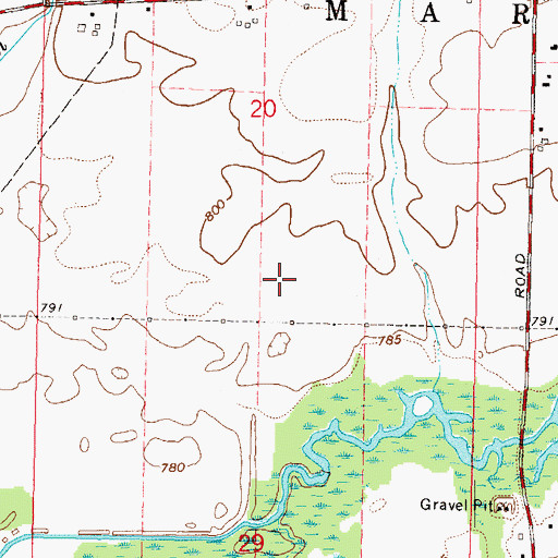 Topographic Map of Marengo Farms, IL