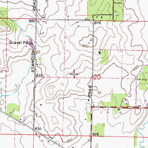 Topographic Map of Ohana Farms, IL