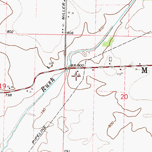Topographic Map of Pierce Farms, IL