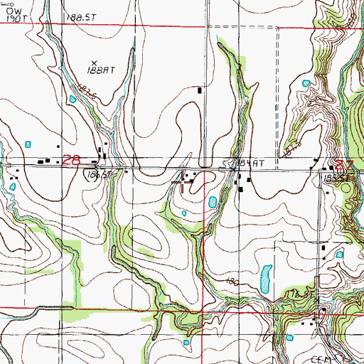 Topographic Map of Looman Farms, IL