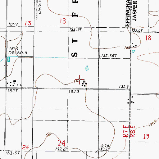 Topographic Map of Nosbisch Farms, IL