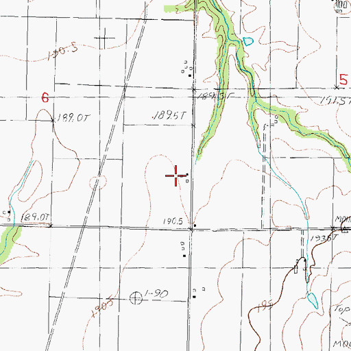 Topographic Map of Burrow Farms, IL