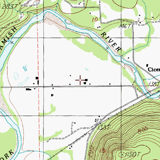 Topographic Map of North Fork Dairy, WA