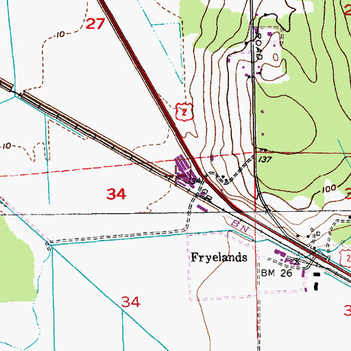 Topographic Map of Diamond M Farms, WA
